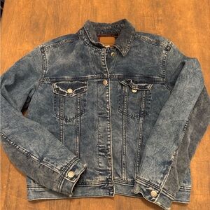 American Eagle Outfitters Plaid Lined Denim Jacket